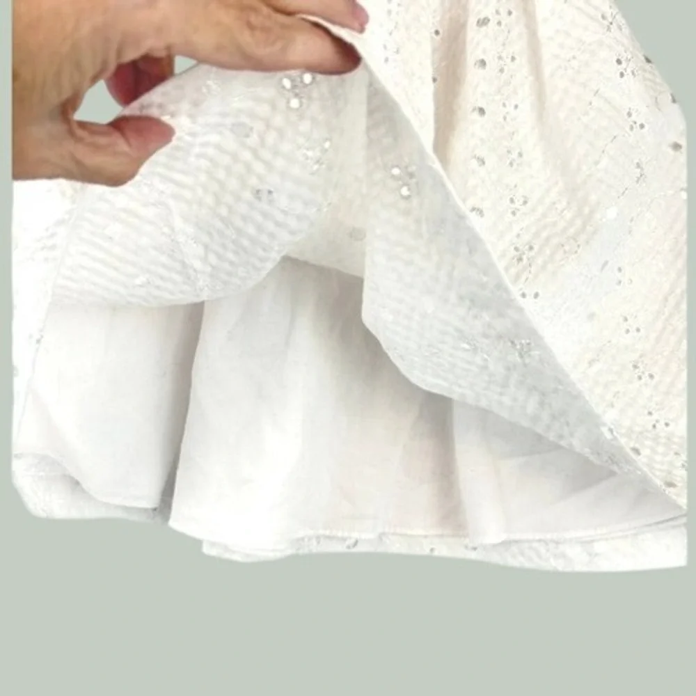 Vintage Bonnie Baby Dress White Eyelet Rosette Infant 24M